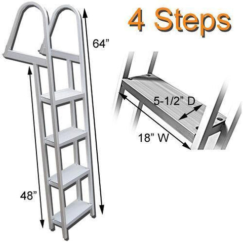 4 Step Traditional Dock or Pontoon Ladder - PontoonBoatTops.com